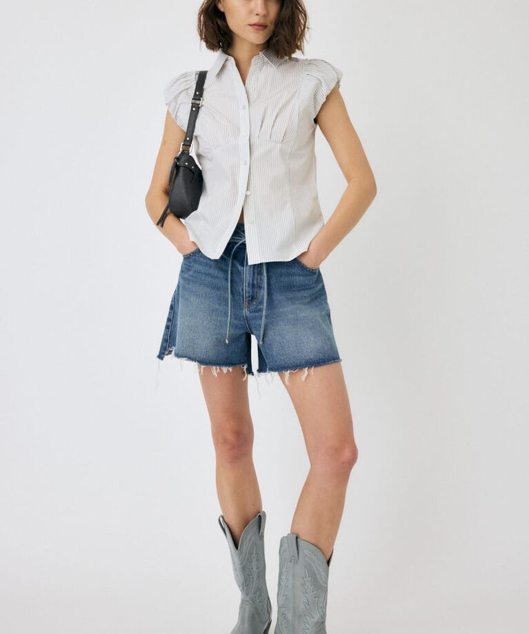MOUSSY「PIN STRIPE FIT シャツ」|シャツ・ブラウス|