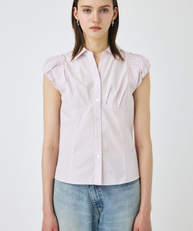 MOUSSY「PIN STRIPE FIT シャツ」|シャツ・ブラウス|L/PNK1