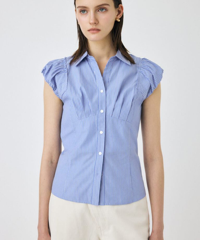 MOUSSY「PIN STRIPE FIT シャツ」|シャツ・ブラウス|BLU
