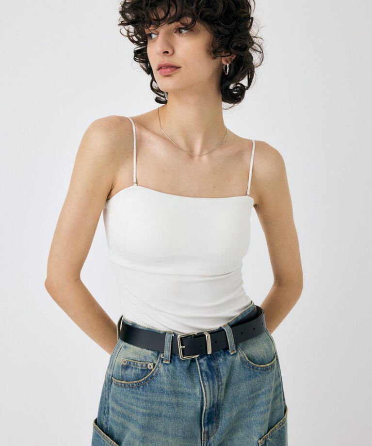 MOUSSY「BACK SHEER カップインキャミ」|キャミソール|WHT