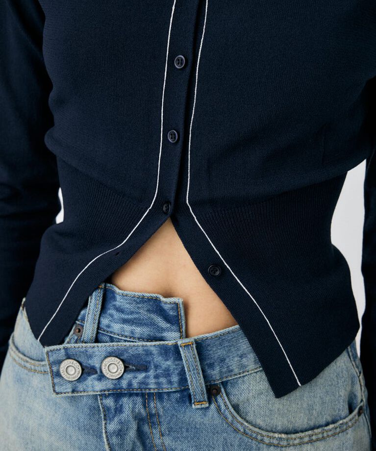MOUSSY「COLOR STITCH カーディガン」|カーディガン|