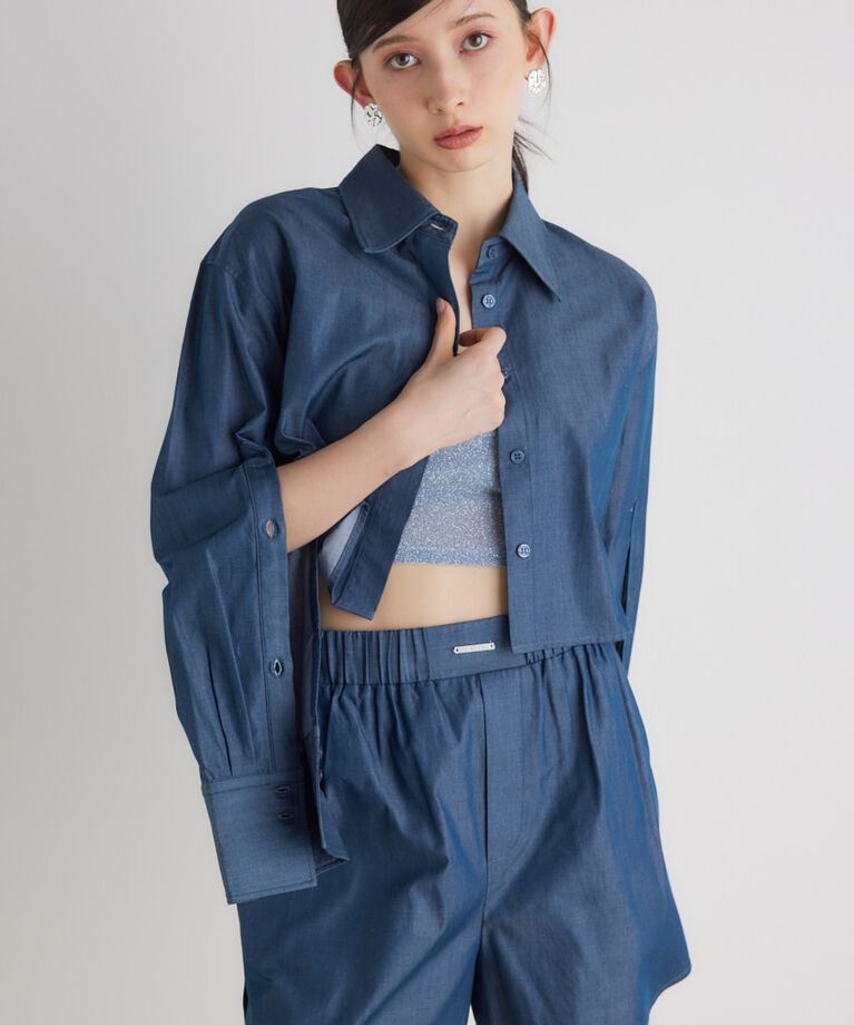 rienda「2WAYショートSH TOP」|シャツ・ブラウス|BLU