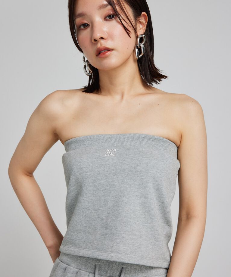 rienda「RRロゴスウェットベアTOP」|チューブトップ|