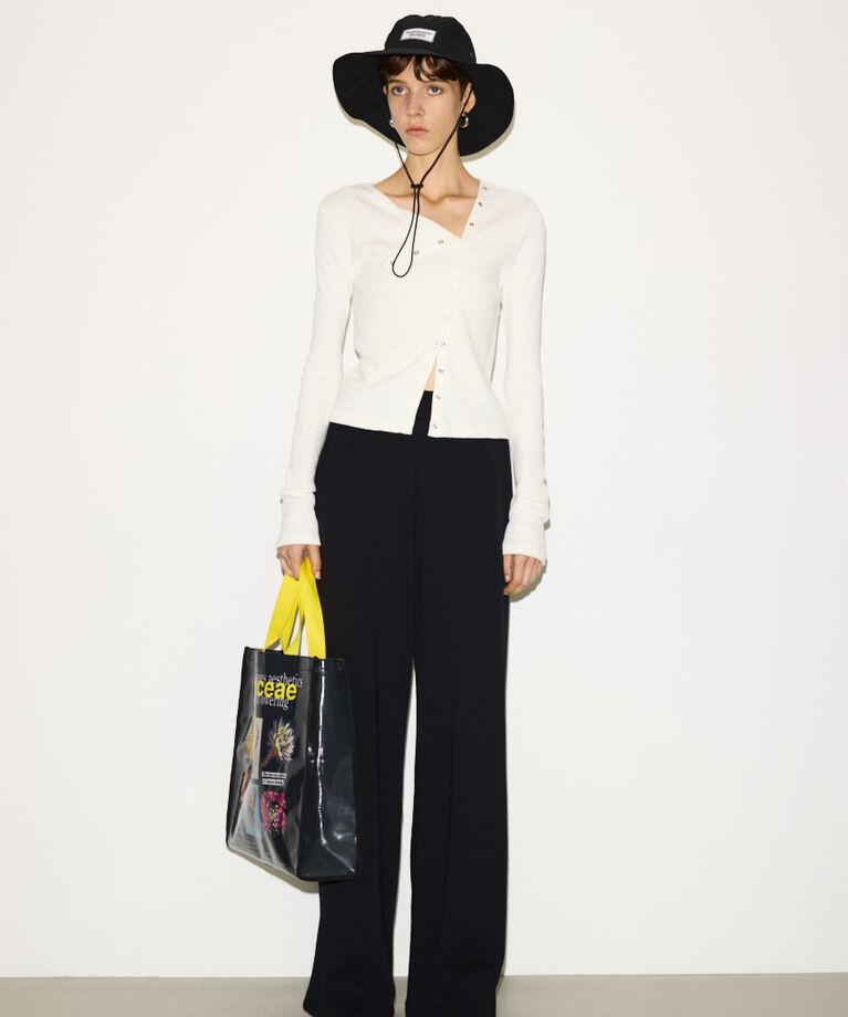 SLY「SLANT BUTTON L／S トップス」|Tシャツ・カットソー|