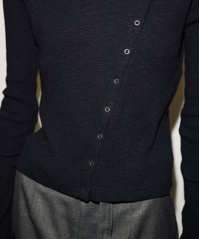 SLY「SLANT BUTTON L／S トップス」|Tシャツ・カットソー|