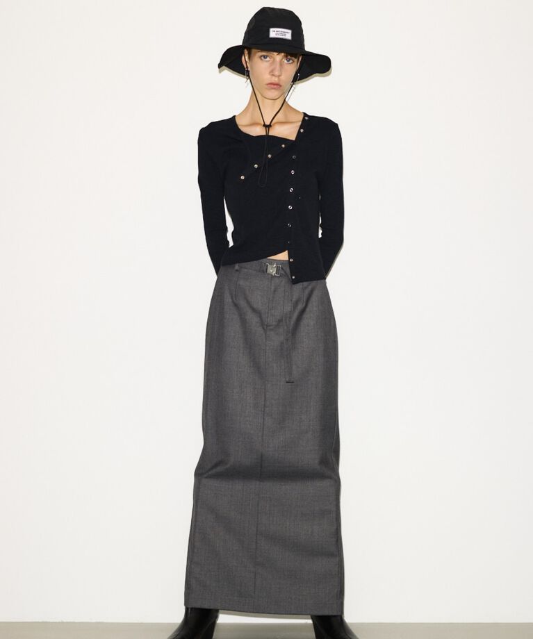 SLY「SLANT BUTTON L／S トップス」|Tシャツ・カットソー|
