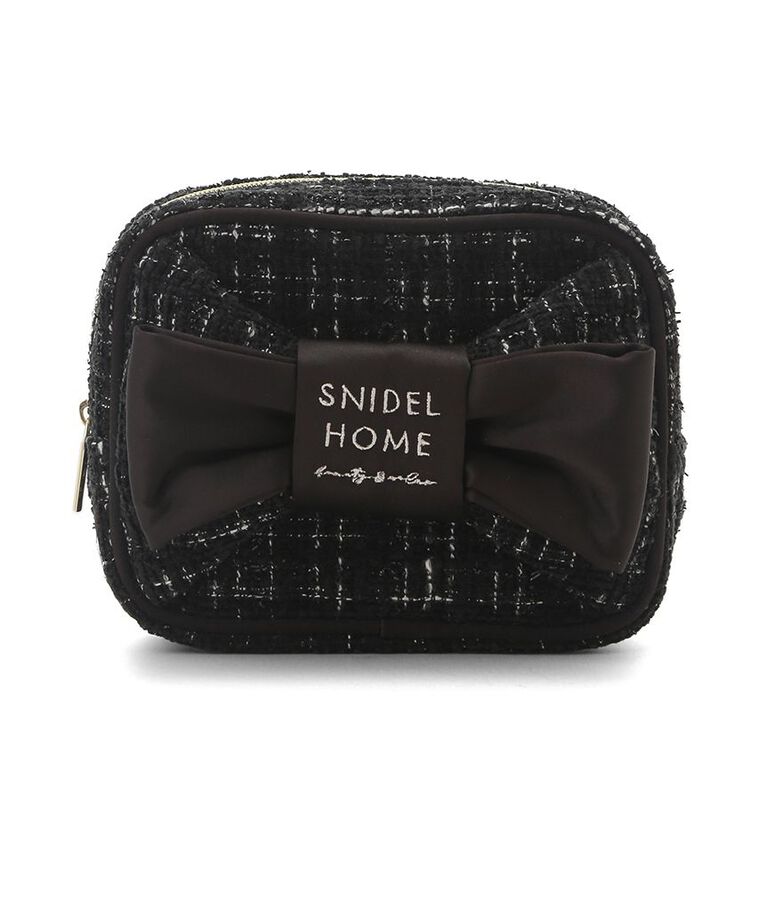 SNIDEL HOME「ツイードリボンポーチ」|ポーチ|BLK