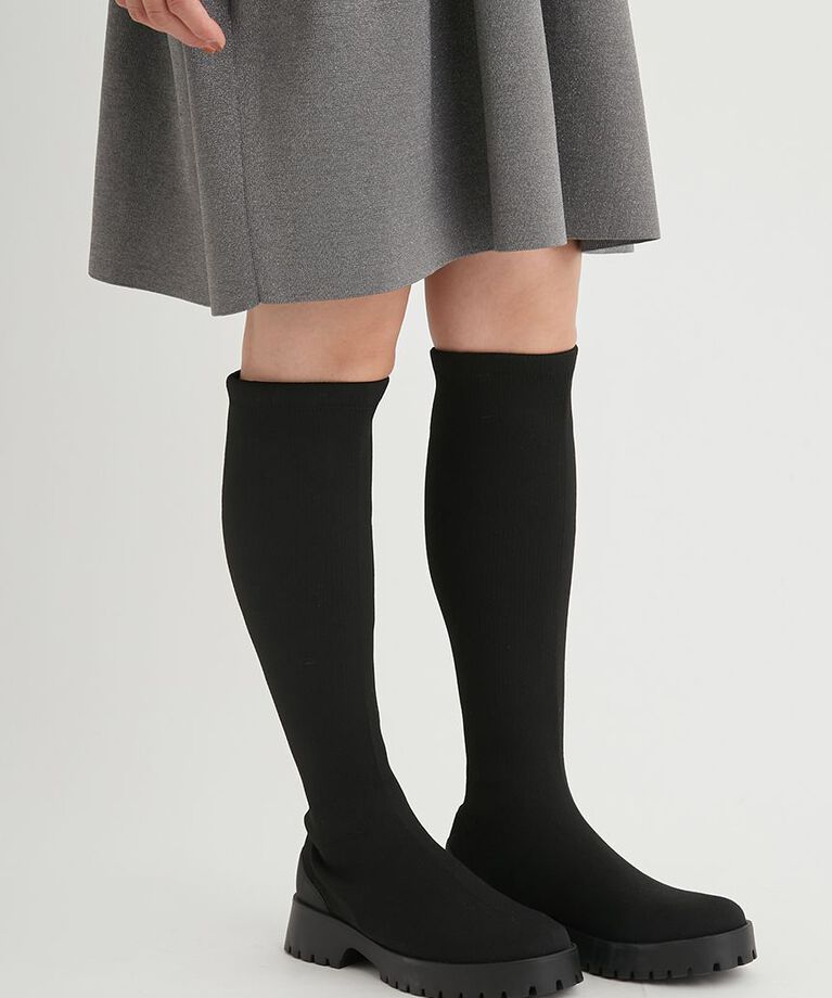 emmi atelier「eco ロングニットブーツ」|ロングブーツ|