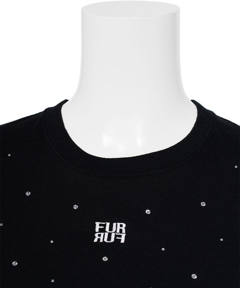 FURFUR「【WEB限定】ビジュー付きロゴ刺繍Tシャツ」|Tシャツ・カットソー|