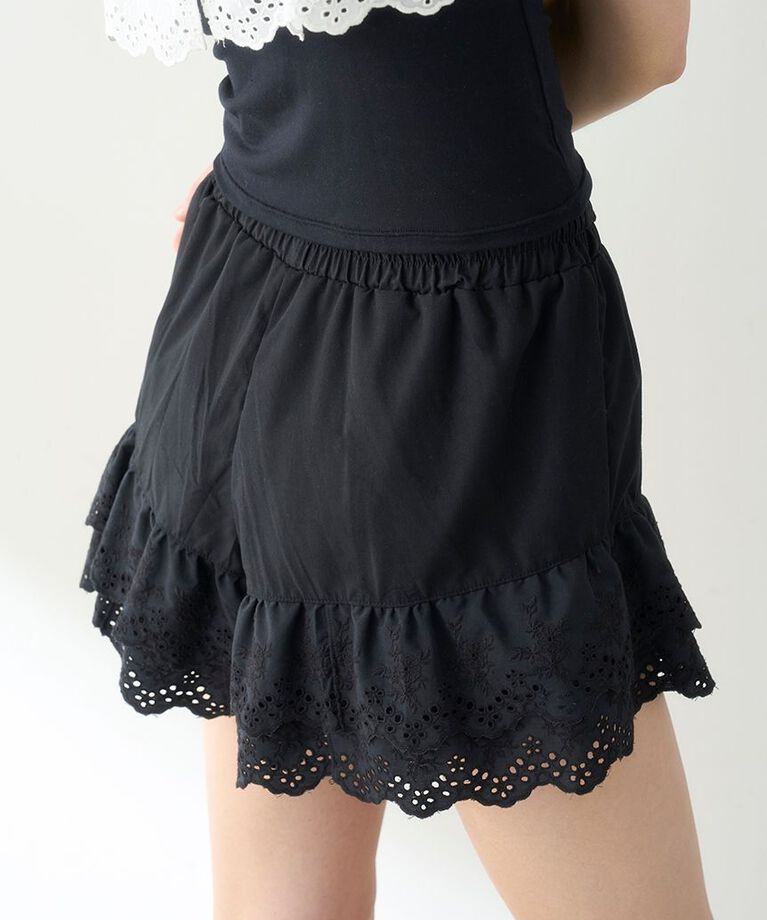LILY BROWN Lingerie「【LILY BROWN Lingerie】レーシーショートパンツ」|その他|BLK