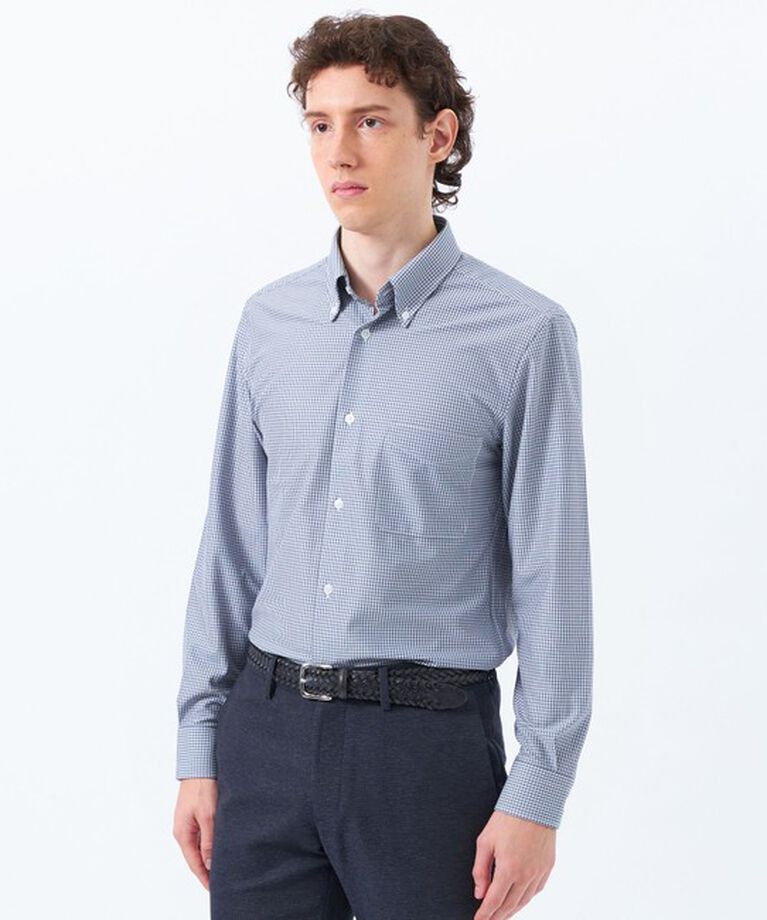 MACKINTOSH PHILOSOPHY「トロッター シャツ スクエアボタンダウン トリコットバリエーション」|シャツ・ブラウス|ネイビーチェック