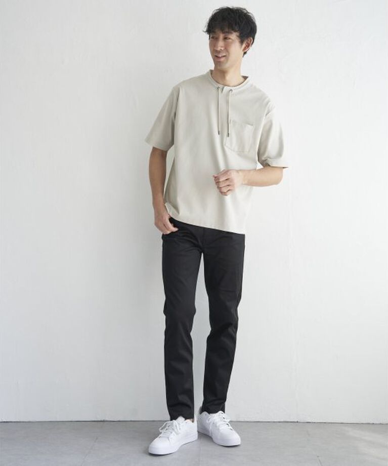 ikka「冷感ルーイカラー5分袖ポケT」|Tシャツ・カットソー|