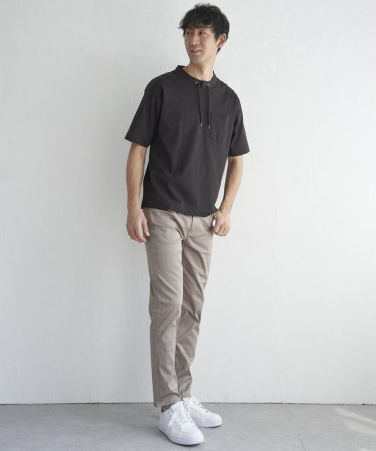 ikka「冷感ルーイカラー5分袖ポケT」|Tシャツ・カットソー|