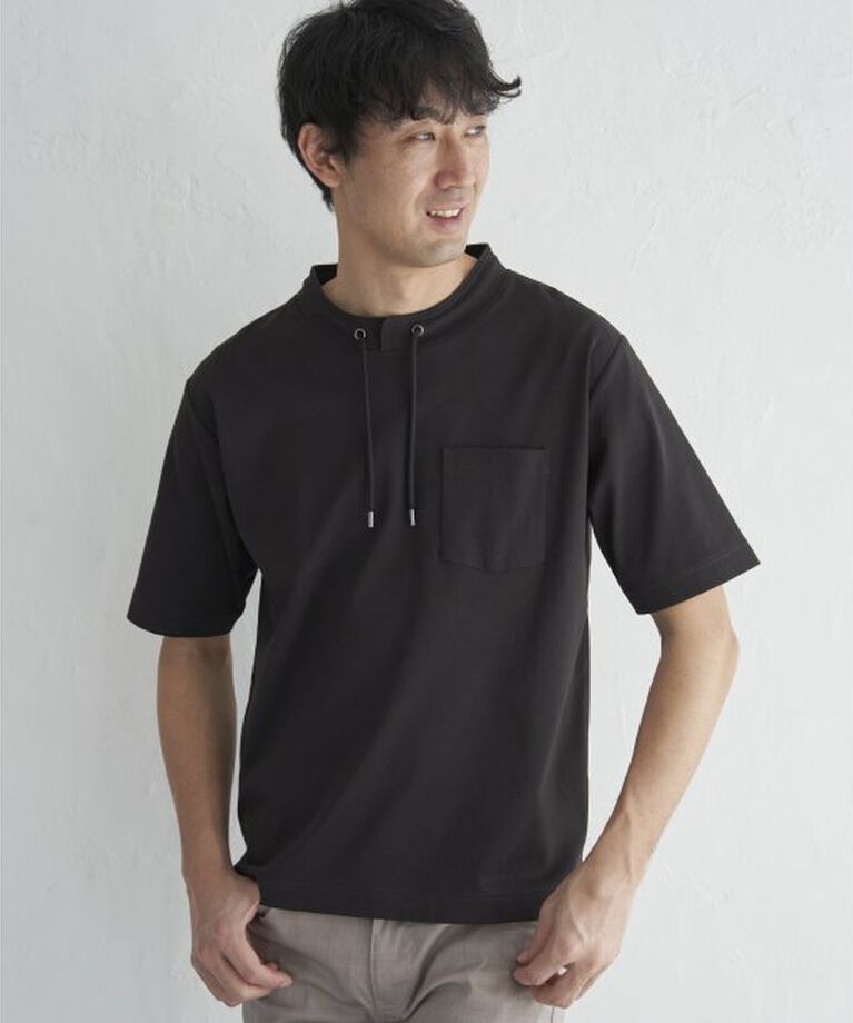 ikka「冷感ルーイカラー5分袖ポケT」|Tシャツ・カットソー|