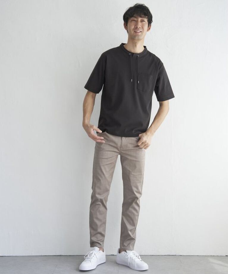 ikka「冷感ルーイカラー5分袖ポケT」|Tシャツ・カットソー|