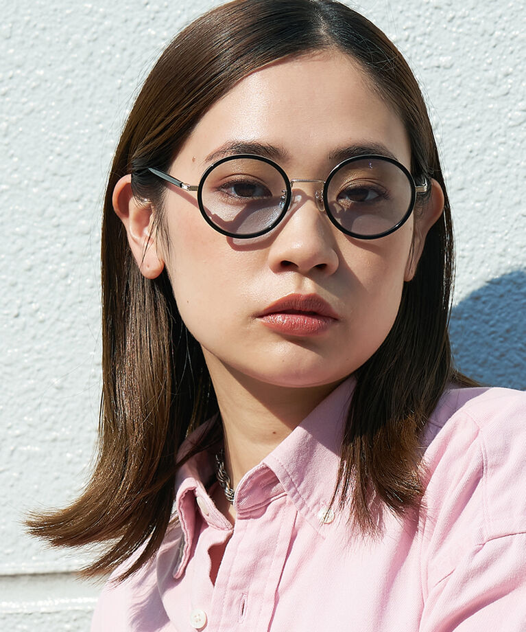  「【WEB限定】Zoff｜STUDIO SEVEN｜ラウンド型 丸型 サングラス UVカット 黒縁 べっ甲 ゴールド」|サングラス|ブラック