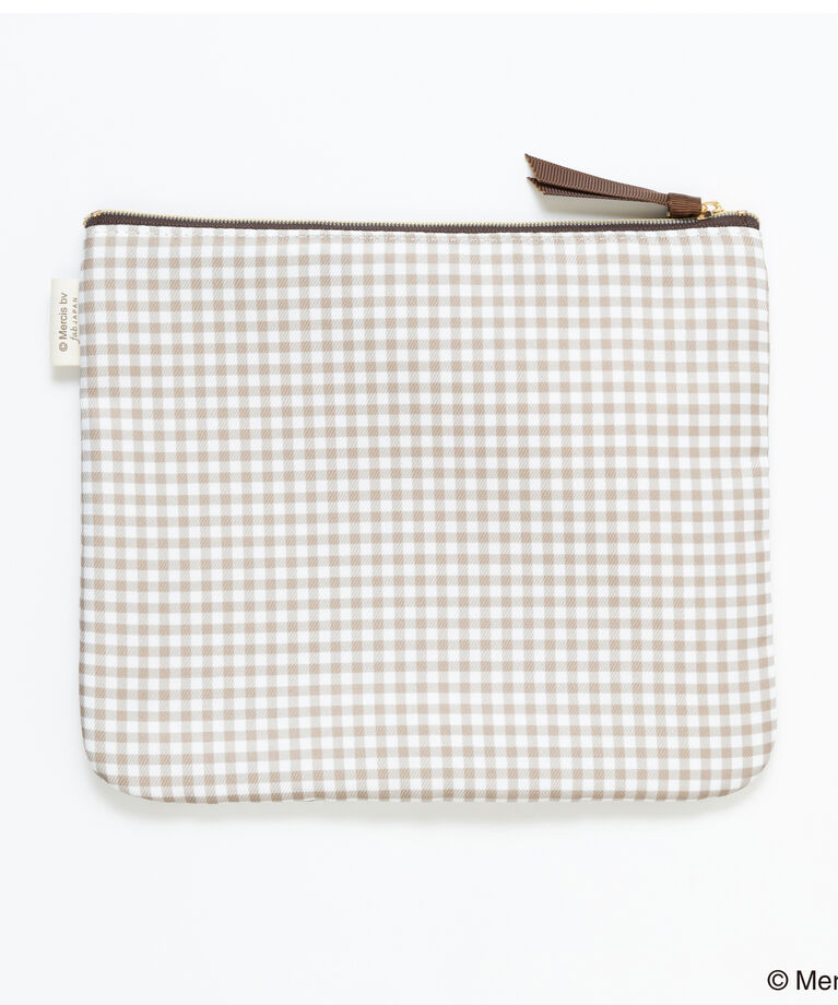  「BRUNA  CHECKERED フラットポーチ」|ポーチ|