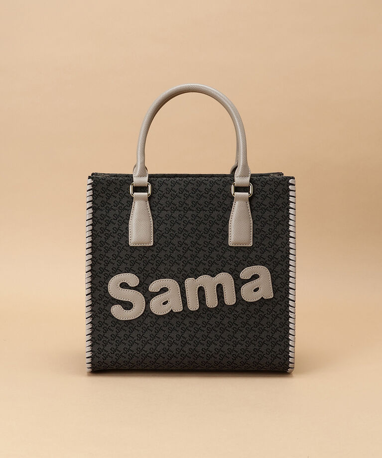 Samantha Thavasa「ST Jacquard サマタバスクエアトートバッグ」|トートバッグ|ブラック