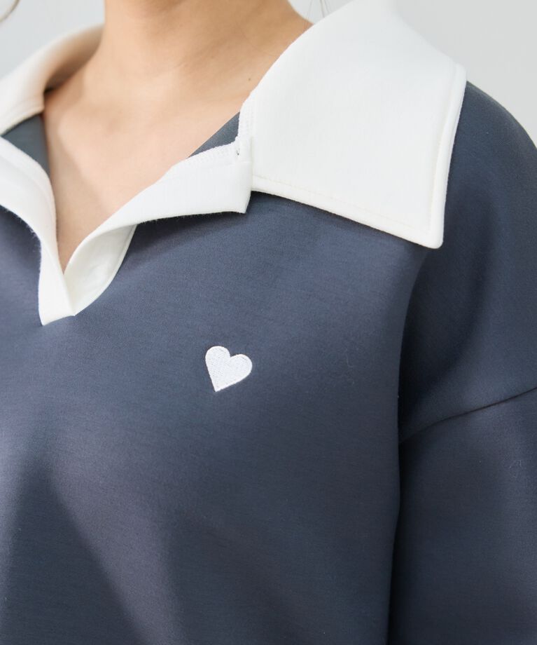 REDYAZEL「ハート刺繍ラガートップス」|Tシャツ・カットソー|