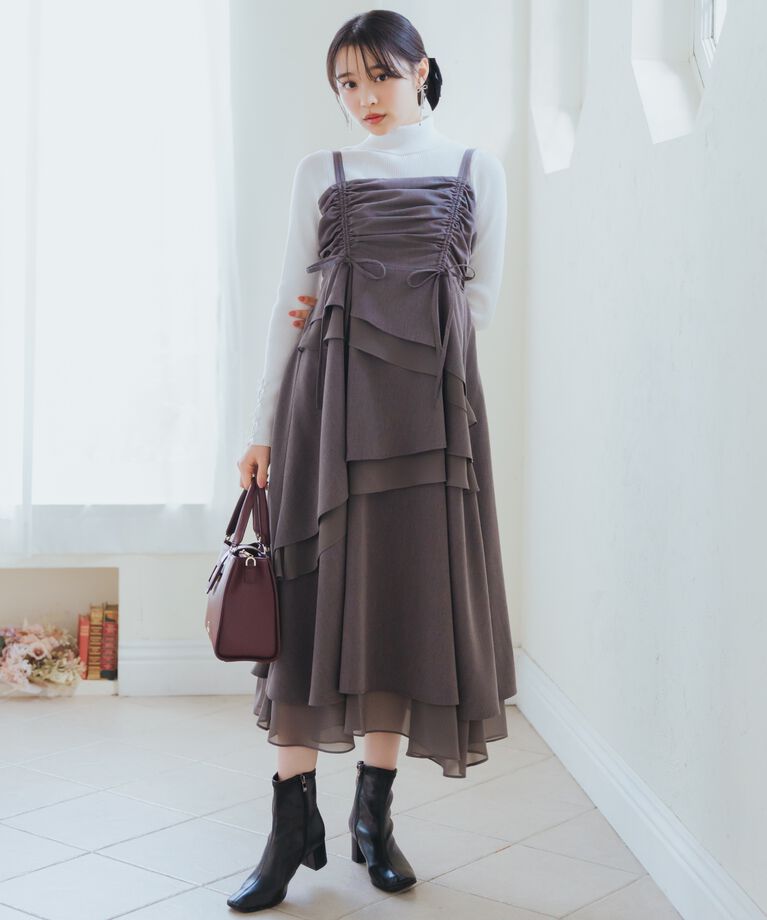 WILLSELECTION「ティアードギャザーキャミワンピース」|ワンピース|