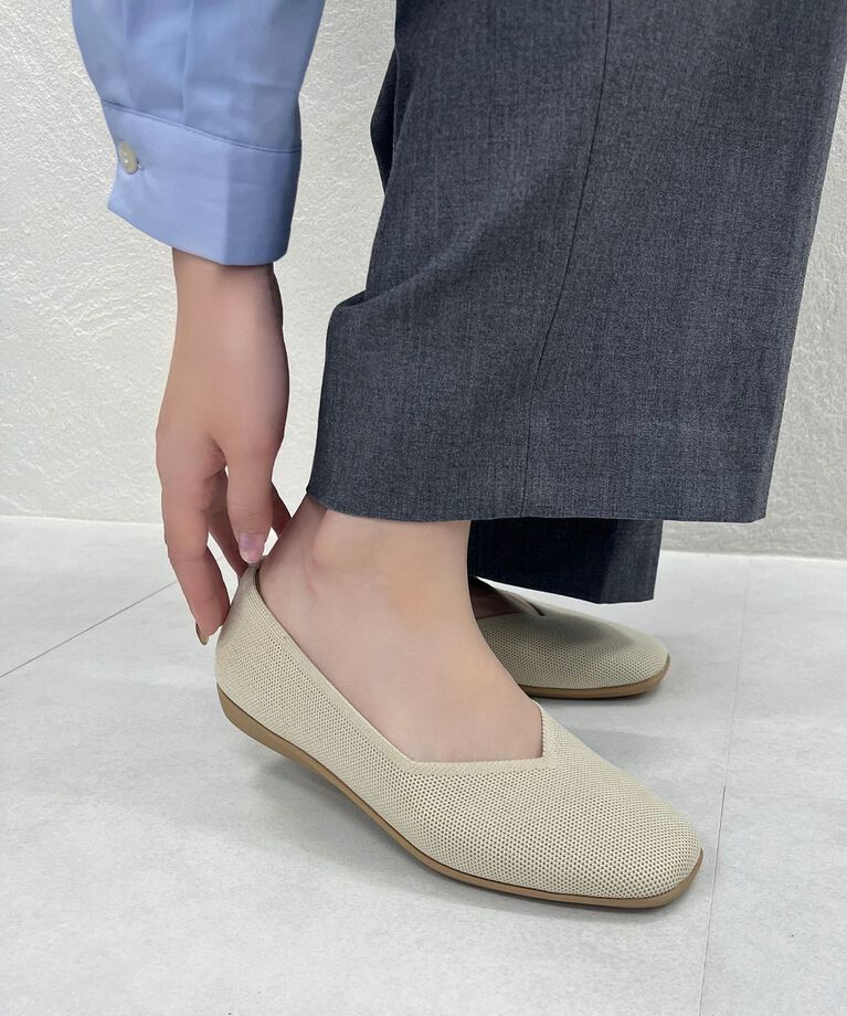 ORiental TRaffic「【ウォッシャブル】ニットパンプス/R-3215 軽量 フラット ニット 通気性 人気 売れてる トレンド 柔らかい」|パンプス|