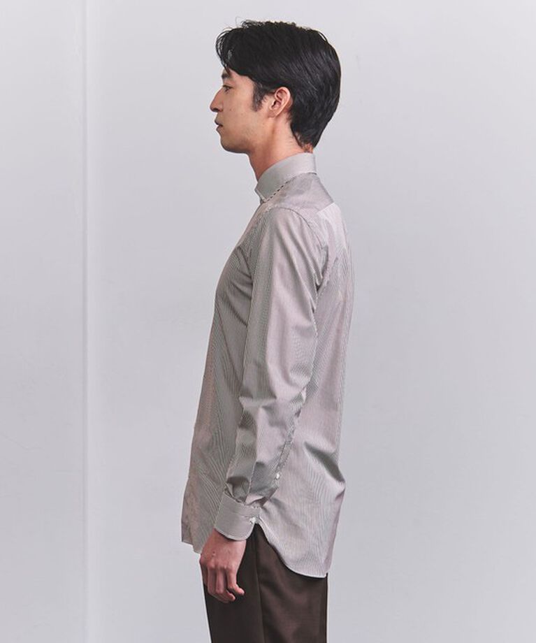 UNITED ARROWS「ブラウン キャンディストライプ ワイドカラー シャツ」|シャツ・ブラウス|