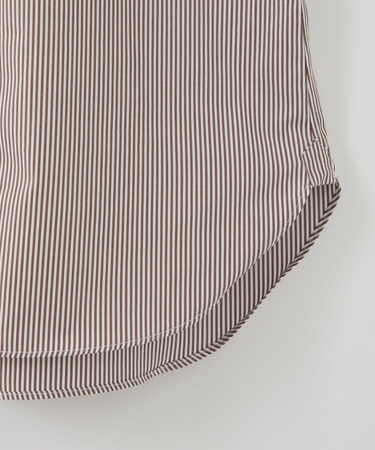 UNITED ARROWS「ブラウン キャンディストライプ ワイドカラー シャツ」|シャツ・ブラウス|