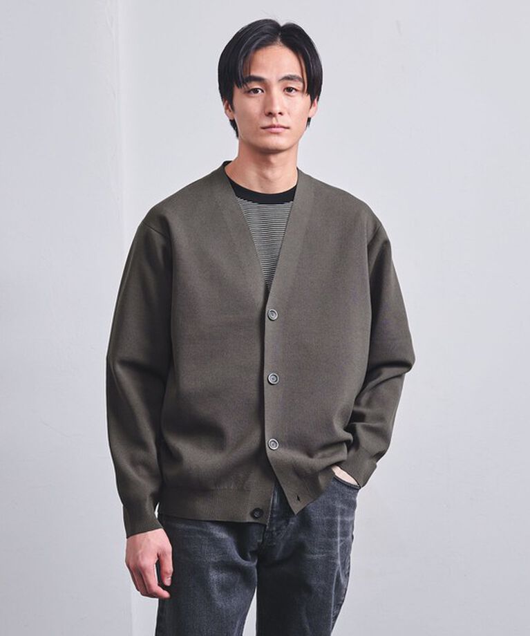 UNITED ARROWS「4シーズンズ ミラノリブ カーディガン ーウォッシャブルー」|カーディガン|DK.GRAY