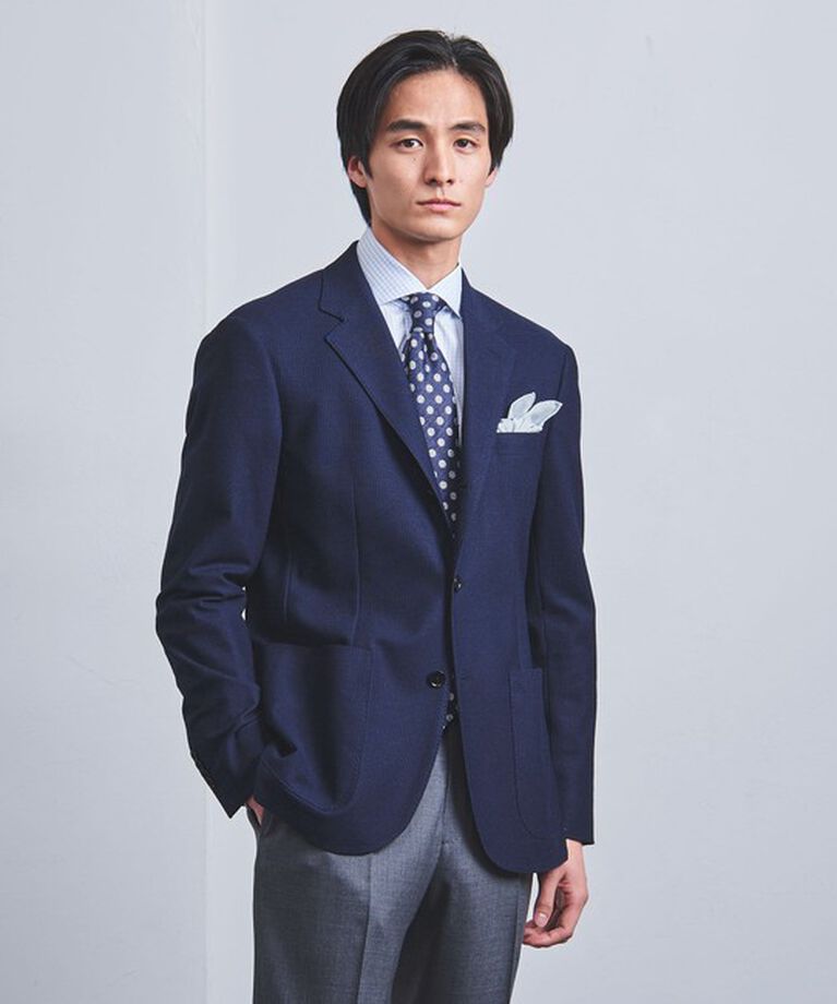 UNITED ARROWS「ハニカムメッシュ シングル ３ボタン テーラードジャケット COMFORT EASY―MODEL」|テーラードジャケット|NAVY