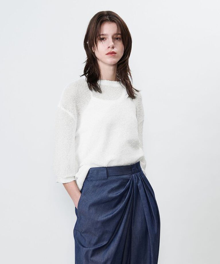 ASTRAET「＜ASTRAET＞14G クルーネック ショートスリーブニット」|ニット・セーター|
