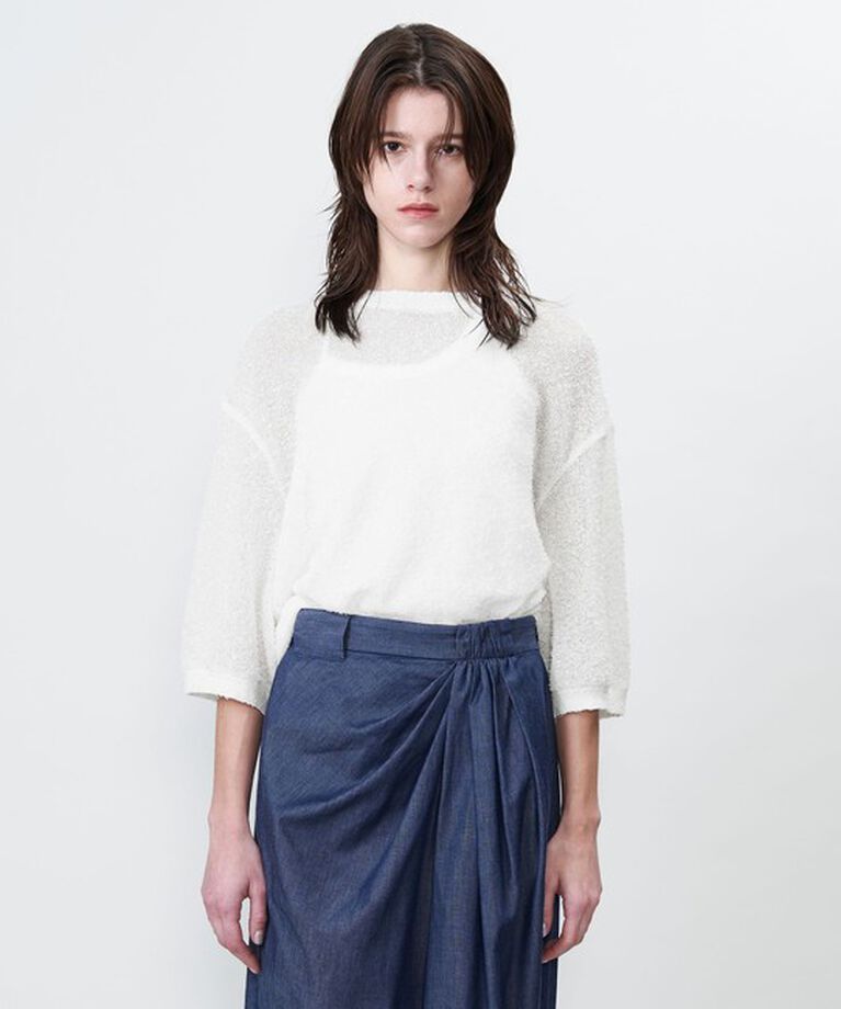 ASTRAET「＜ASTRAET＞14G クルーネック ショートスリーブニット」|ニット・セーター|
