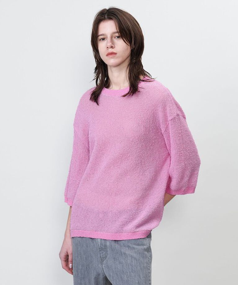 ASTRAET「＜ASTRAET＞14G クルーネック ショートスリーブニット」|ニット・セーター|LT.PINK