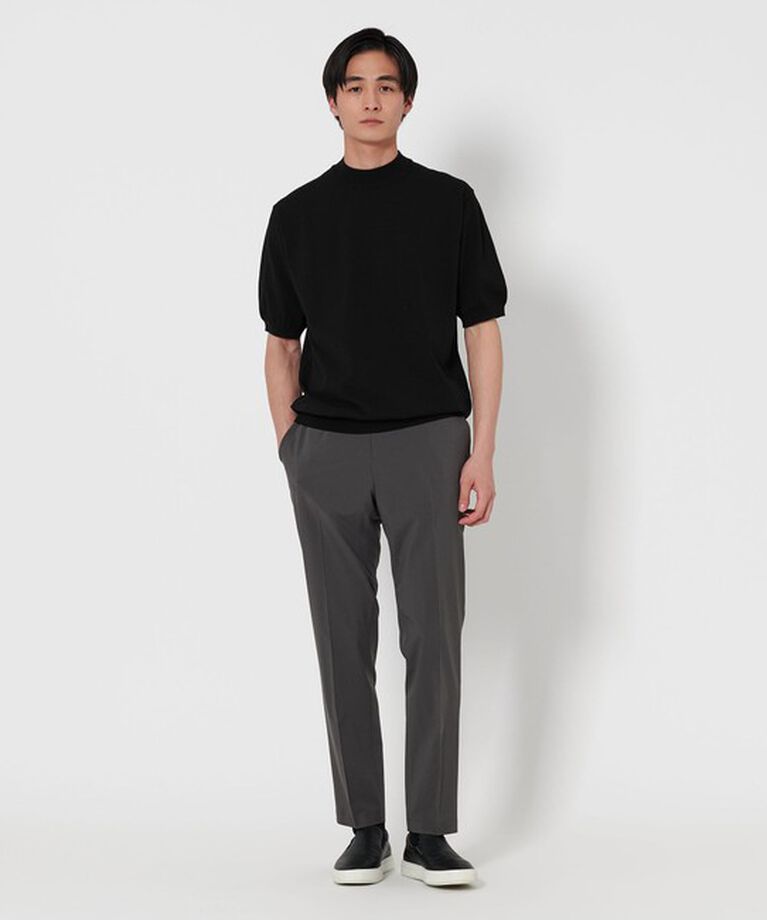 UNITED ARROWS「ショートスリーブ モックネックニット UA COZY ーウォッシャブル・抗菌防臭ー」|ニット・セーター|