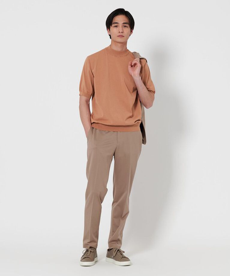 UNITED ARROWS「ショートスリーブ モックネックニット UA COZY ーウォッシャブル・抗菌防臭ー」|ニット・セーター|