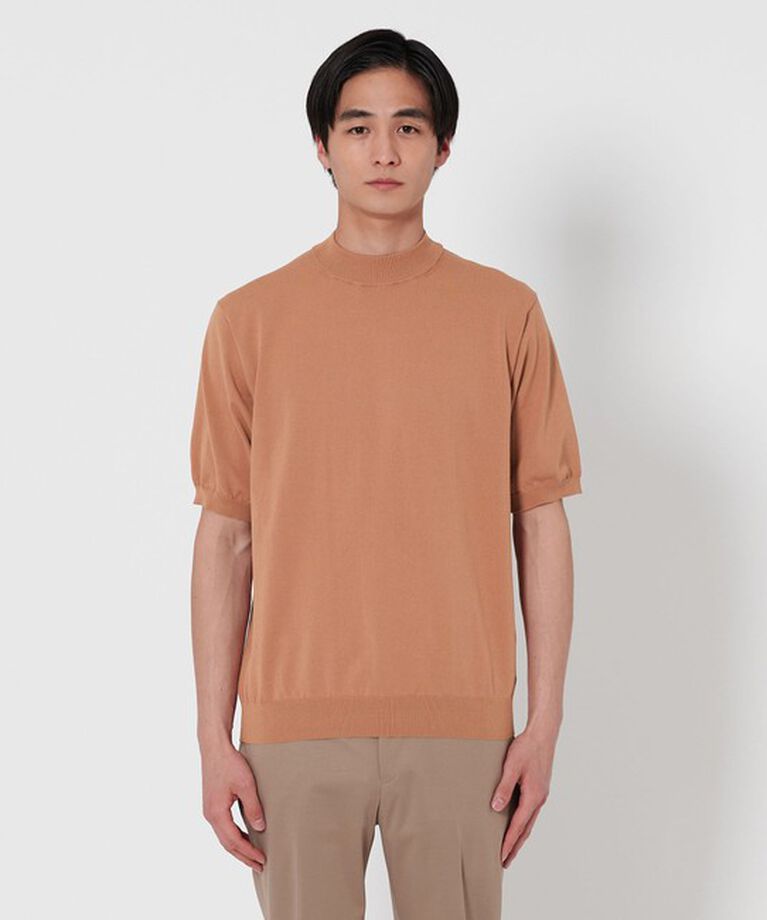 UNITED ARROWS「ショートスリーブ モックネックニット UA COZY ーウォッシャブル・抗菌防臭ー」|ニット・セーター|