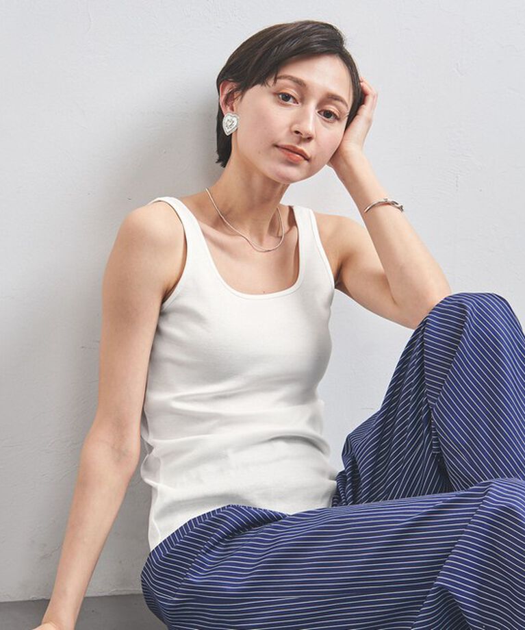 UNITED ARROWS「コットン スクエア タンクトップ」|タンクトップ|WHITE