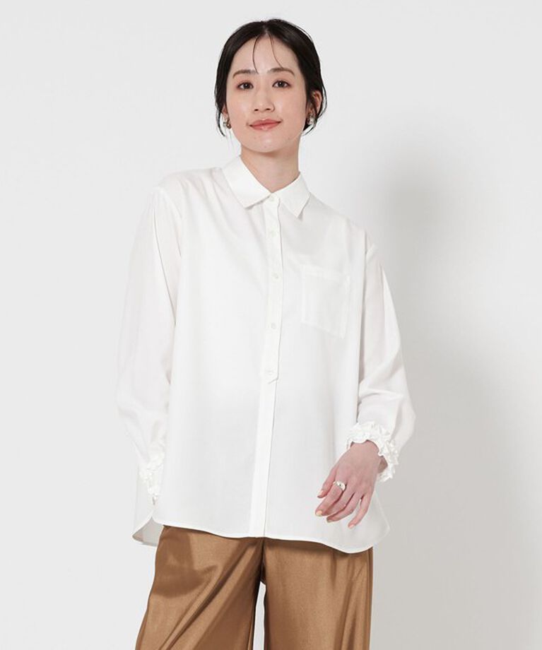 UNITED ARROWS「ミニフリル ブラウス」|シャツ・ブラウス|OFF WHITE