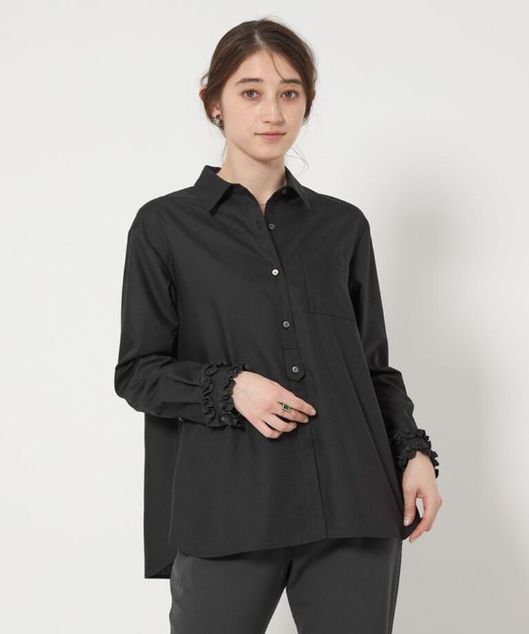 UNITED ARROWS「ミニフリル ブラウス」|シャツ・ブラウス|BLACK