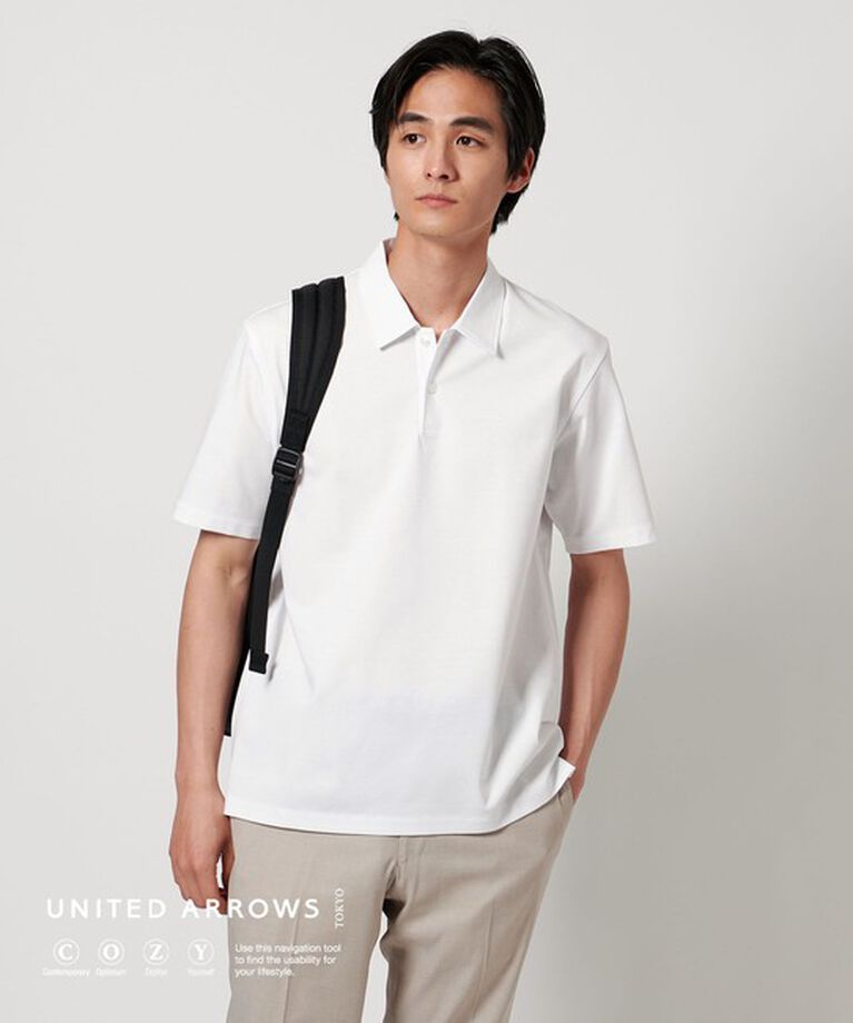 UNITED ARROWS「ポンチ ポロシャツ UA COZY -抗菌防臭・接触冷感-」|ポロシャツ|WHITE