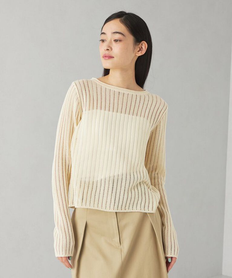 EMMEL REFINES「＜EMMEL REFINES＞EM ハリヌキ ロングスリーブ ニット プルオーバー」|ニット・セーター|