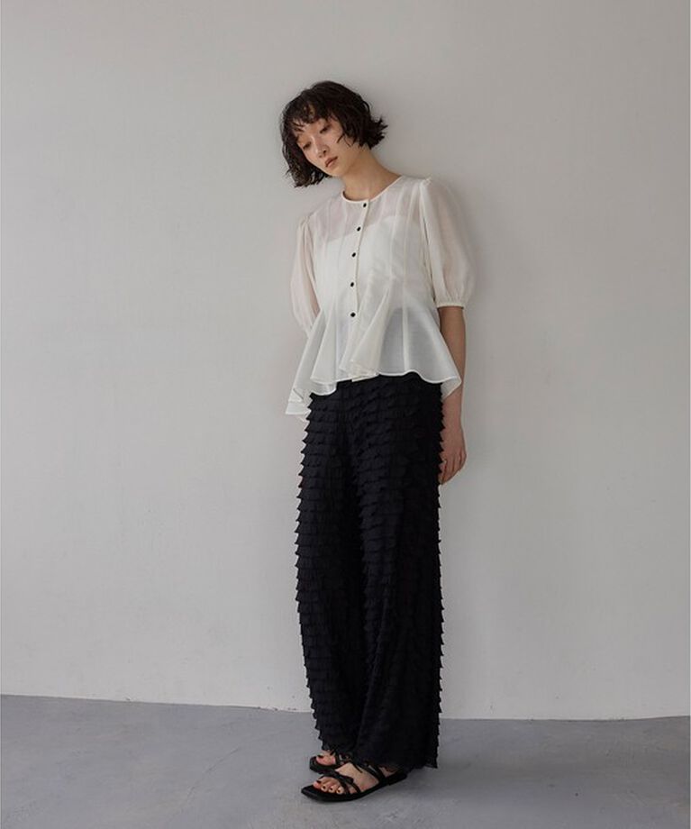 EMMEL REFINES「＜EMMEL REFINES＞EM スパンボイル タック 2WAY ブラウス」|シャツ・ブラウス|