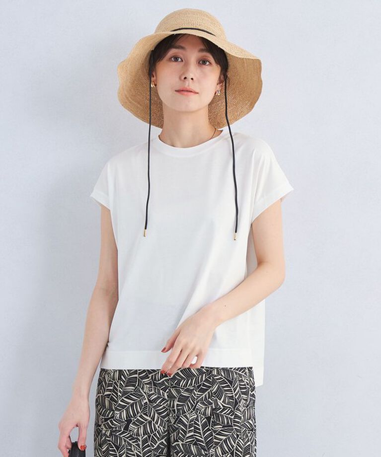 UNITED ARROWS green label relaxing「グロッシー フレンチスリーブ Tシャツ -抗菌防臭・制菌-」|Tシャツ・カットソー|OFF WHITE