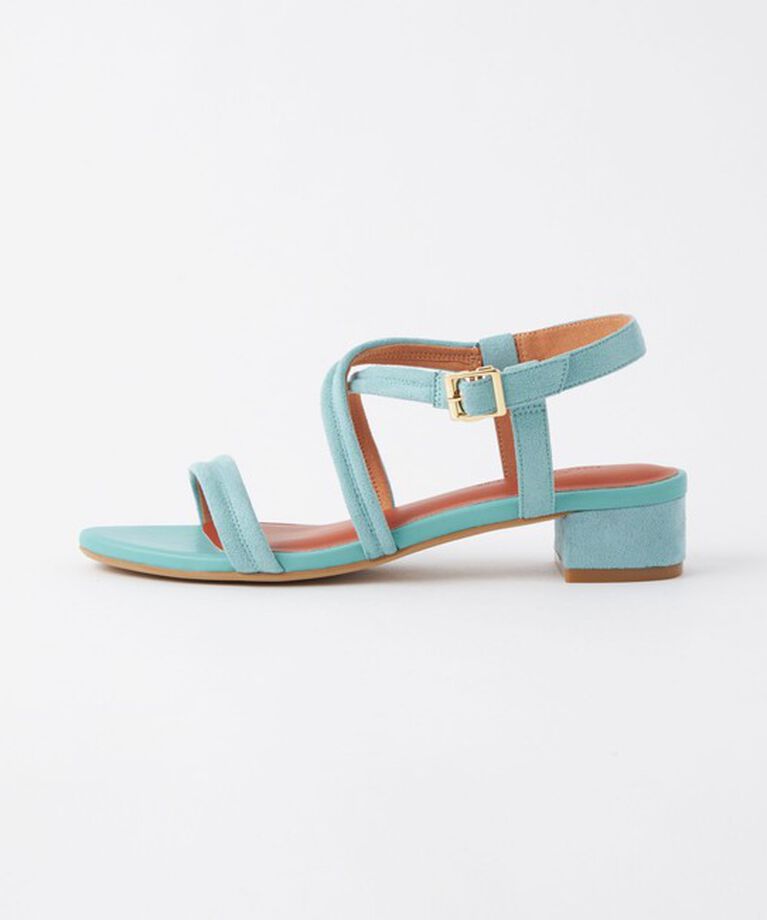 UNITED ARROWS green label relaxing「パデッドクロス サンダル（3cmヒール）」|サンダル|TURQUOISE