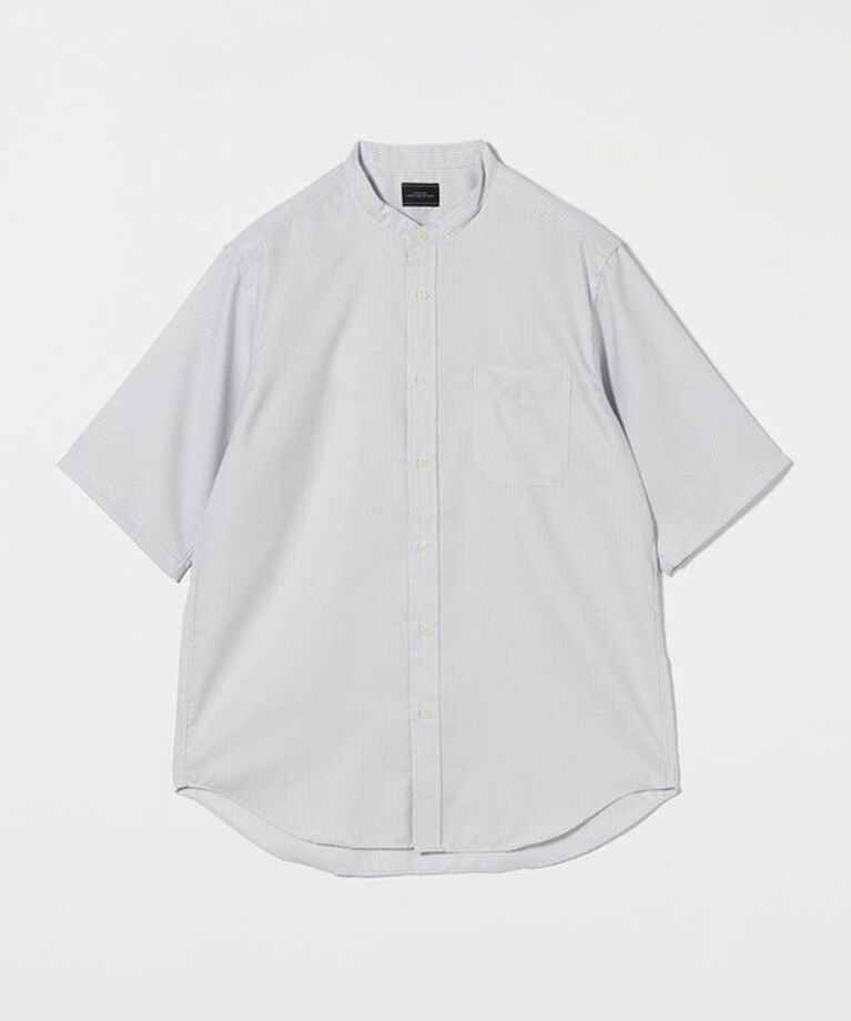 UNITED ARROWS green label relaxing「W/R オックス ストライプ バンドカラー 半袖 シャツ」|シャツ・ブラウス|