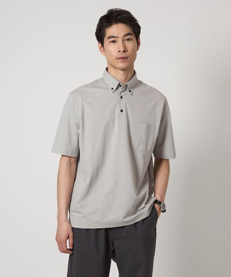 UNITED ARROWS green label relaxing「ドライサッカー ボタンダウン ポロシャツ -吸水速乾-」|ポロシャツ|LT.GRAY