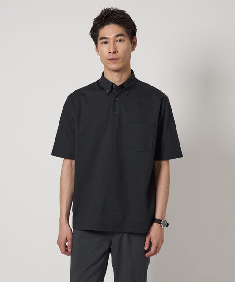 UNITED ARROWS green label relaxing「ドライサッカー ボタンダウン ポロシャツ -吸水速乾-」|ポロシャツ|NAVY