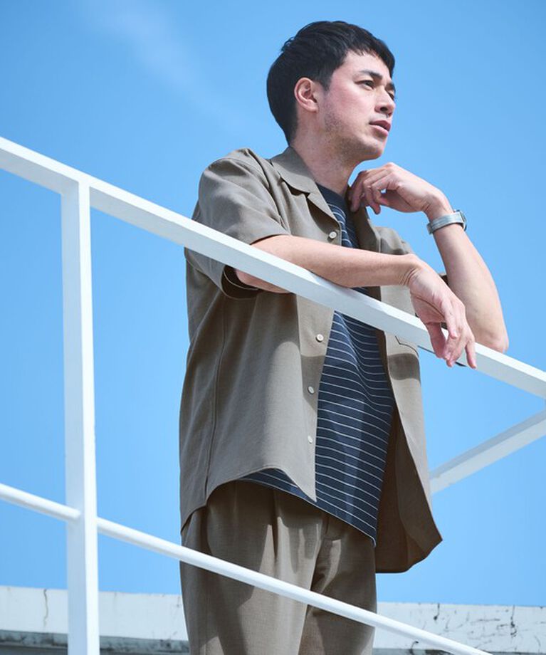 UNITED ARROWS green label relaxing「【WEB限定】JUST fit ドライ オープンカラー ショート スリーブ 半袖 シャツ -ストレッチ・吸水速乾-」|シャツ・ブラウス|