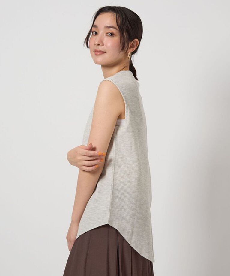 UNITED ARROWS green label relaxing「【WEB限定】＜at ease＞ワッフル ノースリーブ Tシャツ」|Tシャツ・カットソー|