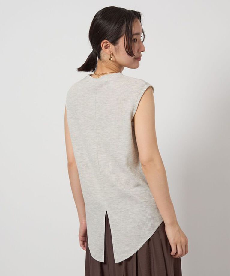 UNITED ARROWS green label relaxing「【WEB限定】＜at ease＞ワッフル ノースリーブ Tシャツ」|Tシャツ・カットソー|