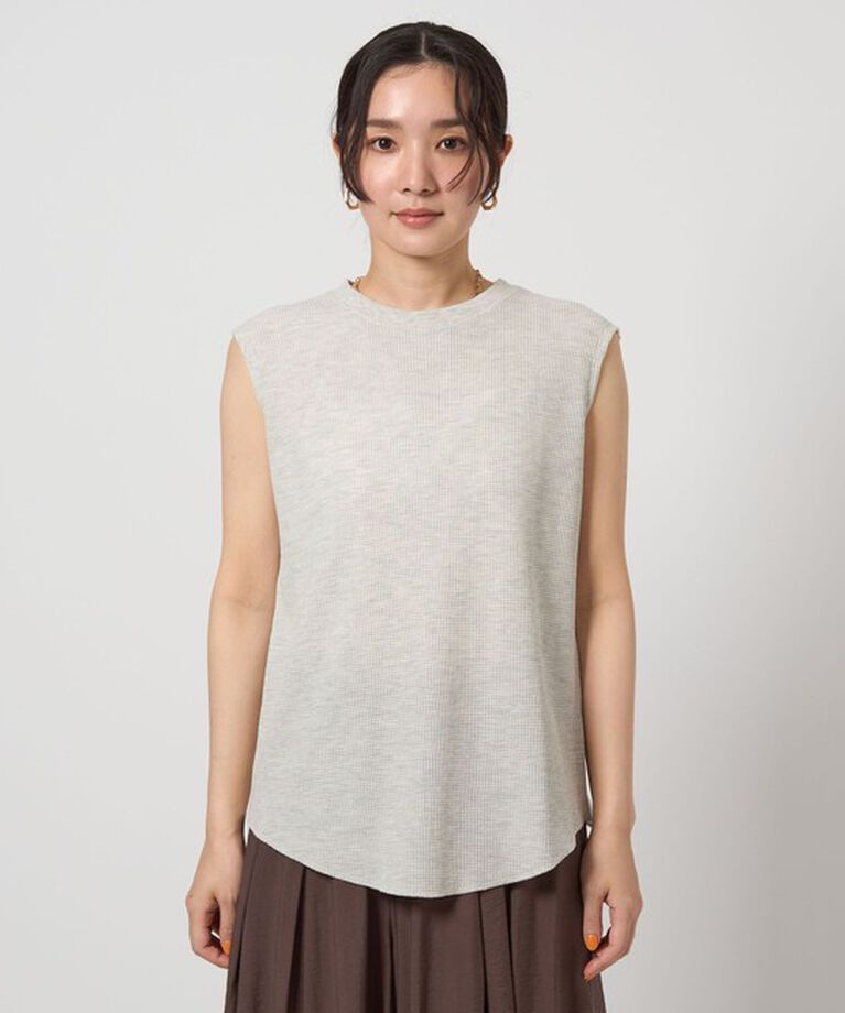 UNITED ARROWS green label relaxing「【WEB限定】＜at ease＞ワッフル ノースリーブ Tシャツ」|Tシャツ・カットソー|